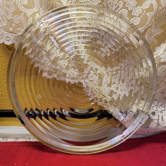 Vtg Heavy Duty Clear Glass Rimmed Serving Plate - Picture 2 of 4